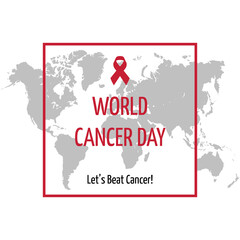 World Cancer Day Concept. Vector illustrations, which are always held once a year, are suitable for backgrounds, posters, banners. simple eps 10