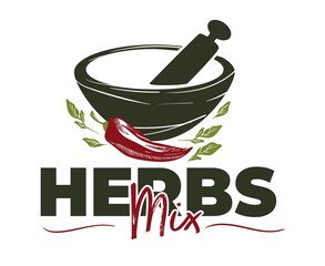 Herbs mix, pepper and leaves of parsley vector