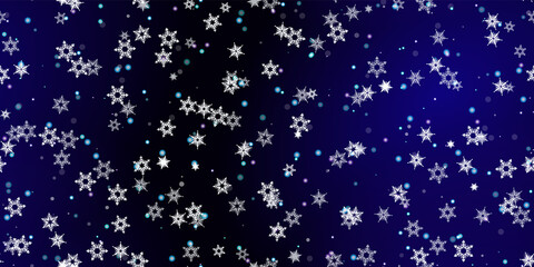 Falling Snowflakes seamless pattern flying snow