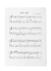 Music sheet on white background