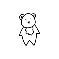 Outline bear icon, doodle, black and white illustration. Vector Stock illustration.