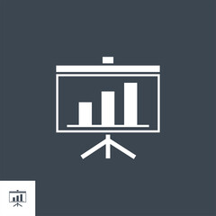 Presentation Billboard related vector glyph icon. Isolated on black background. Vector illustration.