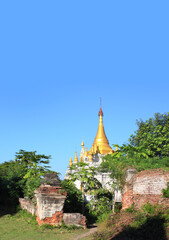 Biggest monastery and golden stupa, Myanmar