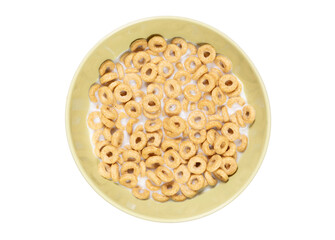 Cereal loops for breakfast in a bowl