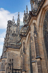 Fototapeta na wymiar fragment of the facade of St. Vitus Cathedral in Prague Czech Republic