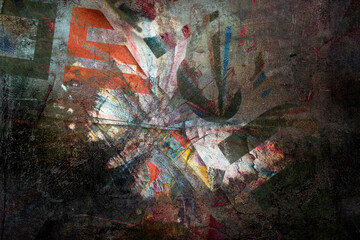 grunge butterfly and magazine texture