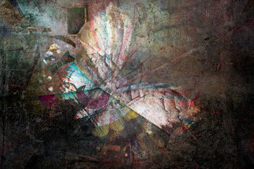 grunge butterfly and magazine texture