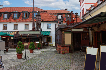 Courtyard of the Prague beer hall. Czech Republic