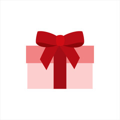 Gift box with ribbon line icon, vector outline sign, linear style pictogram isolated on white.