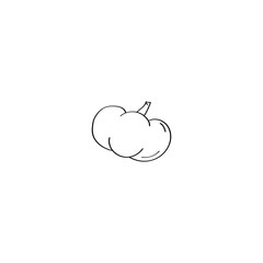 Doodle pumpkin icon. Hand drawn vector illustration