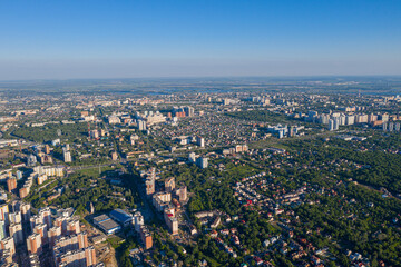 Fototapeta na wymiar Fall city aerial