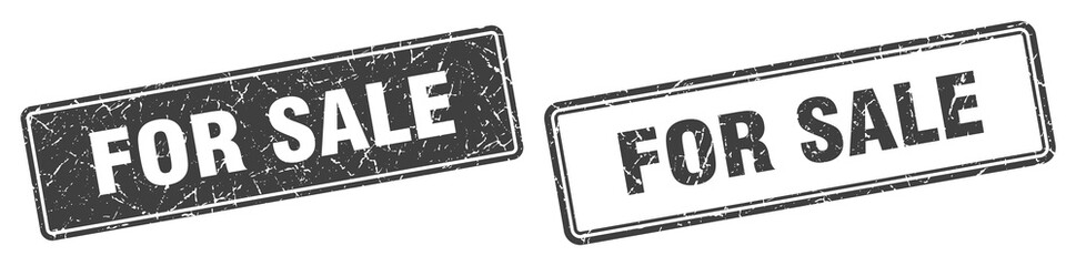 for sale stamp set. for sale square grunge sign