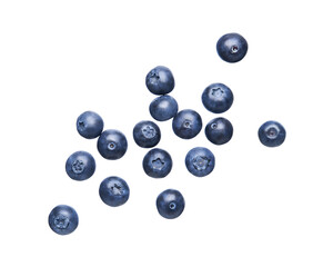 Group of fresh blueberries isolated on white background