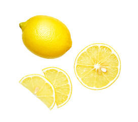 Set of fresh lemon isolated on white background