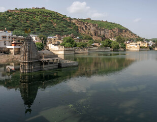 Fototapeta na wymiar The city of Bundi in Indian Rajdastan, a calm and very pleasant town in which the unique drowsy atmosphere of past centuries has been preserved