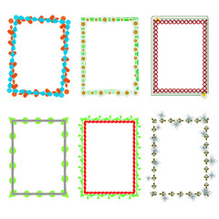 Decorative frames. Retro ornamental frame, vintage rectangle ornaments and ornate border. Decorative wedding frames, antique museum picture borders or deco devider. Isolated icons vector set