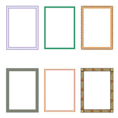 Decorative frames. Retro ornamental frame, vintage rectangle ornaments and ornate border. Decorative wedding frames, antique museum picture borders or deco devider. Isolated icons vector set 