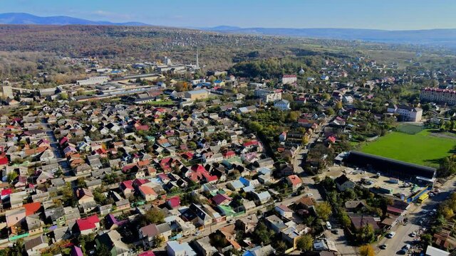 Architecture urban development of the old city roof Uzhgorod view on the Ukraine Europe