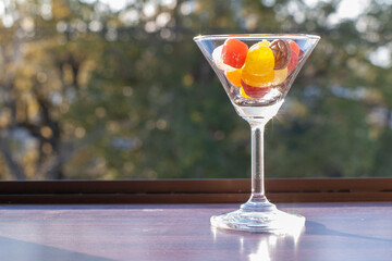 キャンディーの入ったグラス