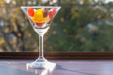 キャンディーの入ったグラス