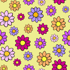 Fototapeta na wymiar Pattern Bright flowers