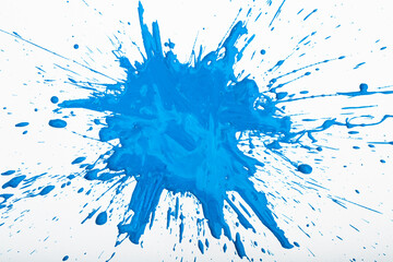 Deep blue paint spot isolated on white background