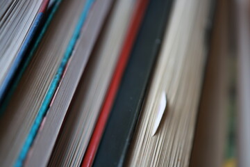 Pages of old books in the drawer.