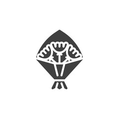 Flower bouquet vector icon. filled flat sign for mobile concept and web design. Bouquet of flowers glyph icon. Symbol, logo illustration. Vector graphics
