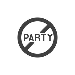 No party sign vector icon. filled flat sign for mobile concept and web design. Stop party ban glyph icon. Symbol, logo illustration. Vector graphics