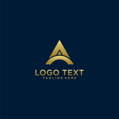 Set of letter A. logo collection with golden colour concept Premium Vector. part 2