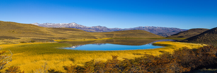 Landscape with mountains and lake in Patagonia