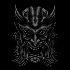 mecha samurai skull illustration