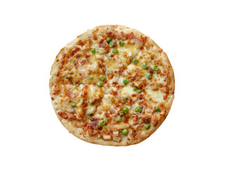 Cheese pizza on white background