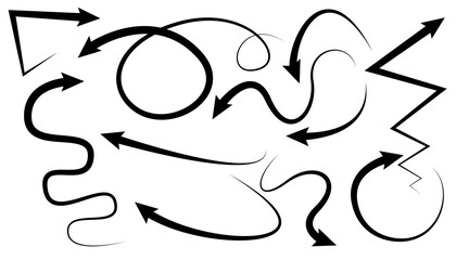 Arrow line down, up set. Pattern black and white art background . vector concept illustration.