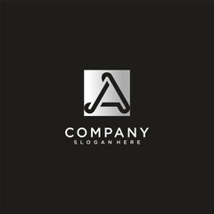 Letter A. logo collection for to company with silver colour concept Premium Vector. part 2