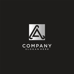 Letter A. logo collection for to company with silver colour concept Premium Vector. part 5