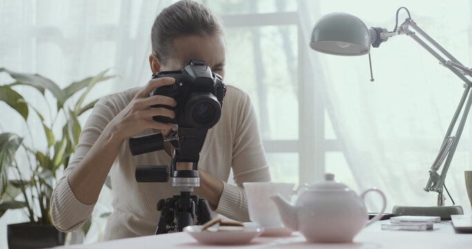 Professional photographer working from home