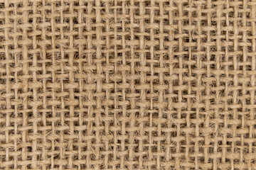 Burlap woven texture seamless. jute background close up macro