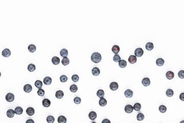 Tasty blueberries isolated on white background.