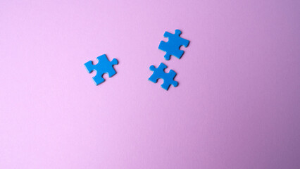 unassembled blue puzzles. general background