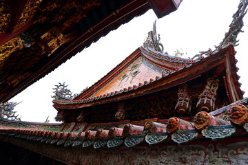 Obraz premium Sanxia Qingshui Zushi Temple with elaborate carvings and sculptures in new taipei city, Taiwan