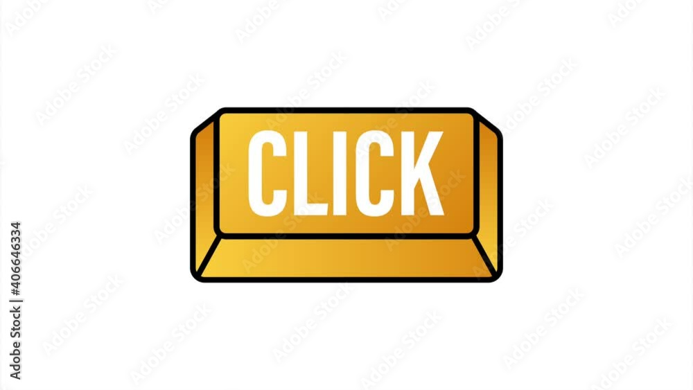 Poster click with cursor button. internet icon. pointer click icon. stock illustration.