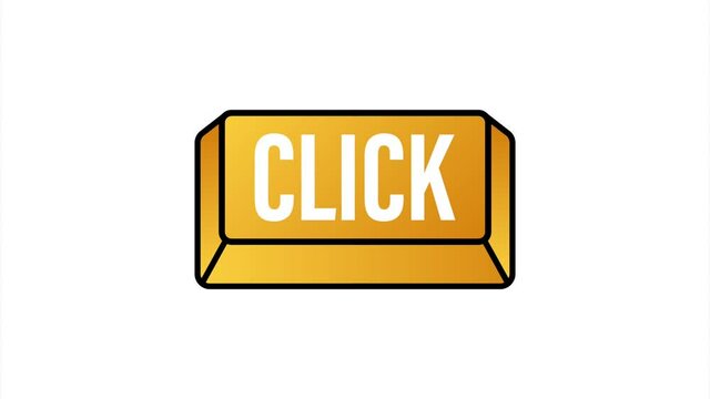 Click with cursor button. Internet icon. Pointer click icon. stock illustration.
