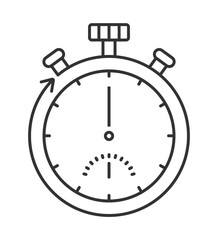 Stopwatch icon vector in outline style for web design, logo, UI. Fast time, deadline, start counting of time