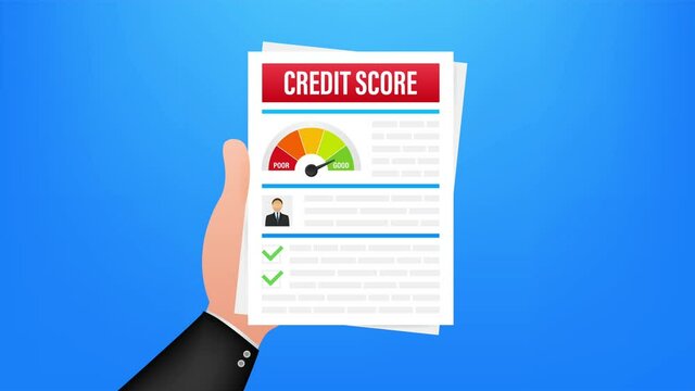 Credit score document. Paper sheet chart of personal credit score information. stock illustration.