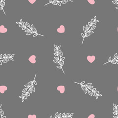 Floral background with hearts