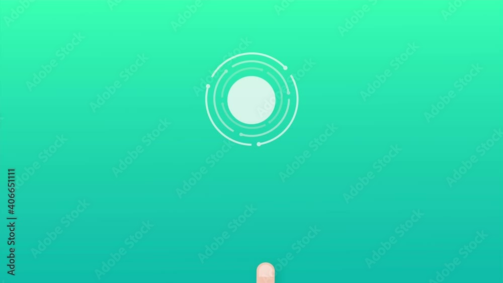 Sticker Click hand in flat style. Push touch screen. Hand cursor icon. Finger click icon. stock illustration.