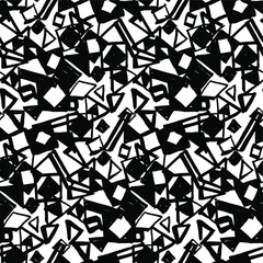Random Hand Drawn Geometric Shapes Pattern - 406652579