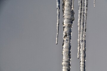 Close up of icicles 
