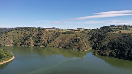 vue aérienne des gorges de la Truyère en Aveyron